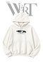 White Hooded Sweatshirt with Embroidered "Dikili Goz" Design (2-Ply)