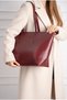 Isabel Shiny Faux Leather Oversized Shoulder Bag, Burgundy - 4