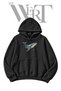 Blue Whale Pre-Printed Black Hooded Sweatshirt (2-Ply)