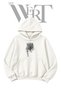 White Hooded Sweatshirt with Leopard Print Front (2-Ply)