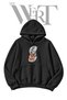 Moon Blood Orange Pre-Printed Black Hooded Sweatshirt (2-Ply)