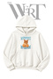 Mewing Cat Pre-Printed White Hooded Sweatshirt (2-Ply)