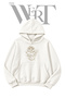 Sun Moon Whale Pre-Printed White Hooded Sweatshirt (2-Ply)