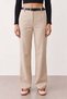Women's Beige Pants with Belt Detail - 2