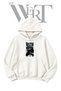 "Fragmented Male Portrait" Pre-Printed White Hooded Sweatshirt (2-Ply)