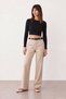 Women's Beige Pants with Belt Detail - 3