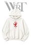 "Bloody Handprint Im Fine" Pre-Printed White Hooded Sweatshirt (2-Ply)