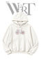 White Hooded Sweatshirt with Pre-Printed Bicycle Design (2-Ply)