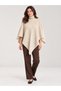 High-Necked Knitwear Cape Poncho - 2