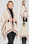 Women's Ethnic Patterned Knit Shawl Poncho – Relaxed Fit Shoulder Shawl - 3