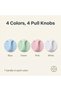 Self Adhesive Cabinet Handles, 4 Round ABS Plastic Pull Knobs for Doors, Windows, Cupboards, Drawers - 5