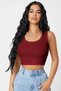 Women's Burgundy Square Neck Crop Top Blouse