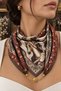 Brown Scarf & Shawl with Ethnic Patterned Motifs and Figure Motifs, Featuring Magnets - 3