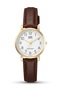 Vintage Women's Wristwatch with a Brown Gold Leather Strap - 6