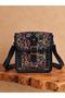 Women's Shoulder Bag and Crossbody Bag – Colorful Ethnic Patterned, Buckled, Casual, Fabric, 15x15 cm - 4