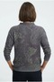 Women's Relaxed-Fit Knit Sweater with Damask Pattern - 2