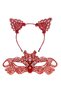 Fire red lace tiara and no. 10 - masquerade ball special occasion set. - 2