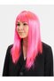 Candy Pink Dark Pink Color Long Straight Party Wig - 3
