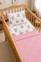 100% Cotton "Mom's Side" Playard-Compatible Baby Quilt and Bed Sheet Set - 3-Piece Baby Set (Pink) - Fits 60x120, 70x110, and 70x120 Mattresses - 3