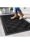 Tresel Rectangular Carpet Polypropylene and Rubber Black Mop Machine Made Waterproof and Non-Slip