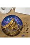 Golden Mountain - Mystic Night Design, Specially Cut Round 272-Piece Wooden Puzzle MPDA3065