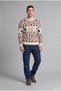 New Year's-Themed Standard-Fit Crew-Neck Jacquard Knit Sweater I4955AX26WN