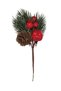 New year pine branch with berryl cones and apples, 18 cm, ylb-brs-1734 - 2