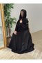 عباية كتان اسود رسمي مع جاكار - 3