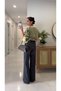Loste Anthracite Hem Detail Wide-Leg Jeans with Cuffed Hem - 5