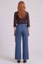 Embroidered Denim Pants, Navy Blue - 5
