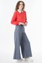 Wide-Leg Washed Pants, Charcoal Grey - 6