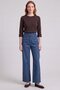 Embroidered Denim Pants, Navy Blue - 3