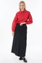 High-Waisted Suede Skirt, Black - 2