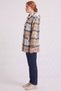 Hooded Plaid Coat, Beige - 3