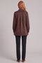 Leather-Detailed Suede Tunic, Brown - 4