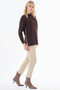 Contrast-Color Knit Sweater, Brown - 7