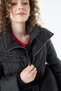 Black Padded Belted Coat - 6