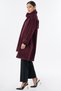 Shepherd-Style Buttoned Wool Coat, Burgundy - 5