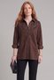 Leather-Detailed Suede Tunic, Brown