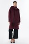 Shepherd-Style Buttoned Wool Coat, Burgundy - 4