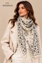 Ultra-Luxury Ecru-Patterned Shoulder Shawl, Scarf, and Headscarf, 110x110 cm - 2