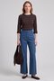 Embroidered Denim Pants, Navy Blue - 2