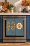 Botanical Leaves Leaf and Plate Pattern, Petrol Blue Decorative 2-Piece Kitchen Towel Set, 35x55 - 5