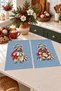 Frost Raccoon: Digitally Printed 2-Piece Kitchen Towel Set with Raccoon and Winter Denim Blue Pattern, 35x55 cm - 5