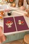 Apple and Bowl Burgundy-Patterned Fall Digitally Printed 2-Piece Kitchen Towel Set, 35x55 cm - 4