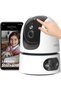 10MP Dual Lens Indoor Camera, 2.4/5GHz WiFi6 Dual Band Security Camera with AI Detection/Smart Tracking/Full-Color Night Vision/Works w/Alexa, Ranger Dual Pro 5MP+5MP Home Surveillance Camera