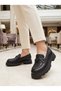 D26KA 870 Black Genuine Leather Moccasin Women's Shoes