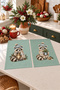 Sage Raccoon Raccoon and Scarf Aquamarine-Patterned New Year's Decorative 2-Piece Kitchen Towel Set, 35x55 cm - 6