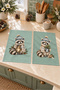Sage Raccoon Raccoon and Scarf Aquamarine-Patterned New Year's Decorative 2-Piece Kitchen Towel Set, 35x55 cm - 7