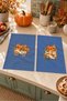 Harvest Wagon Handcart and Pumpkin Denim Blue Patterned Decorative 2-Piece Kitchen Towel Set 35x55 - 4
